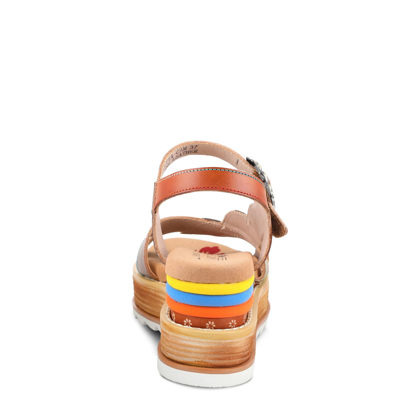 Spring Step L'Artiste Women's Irvetta Wedge Sandal Camel Multi