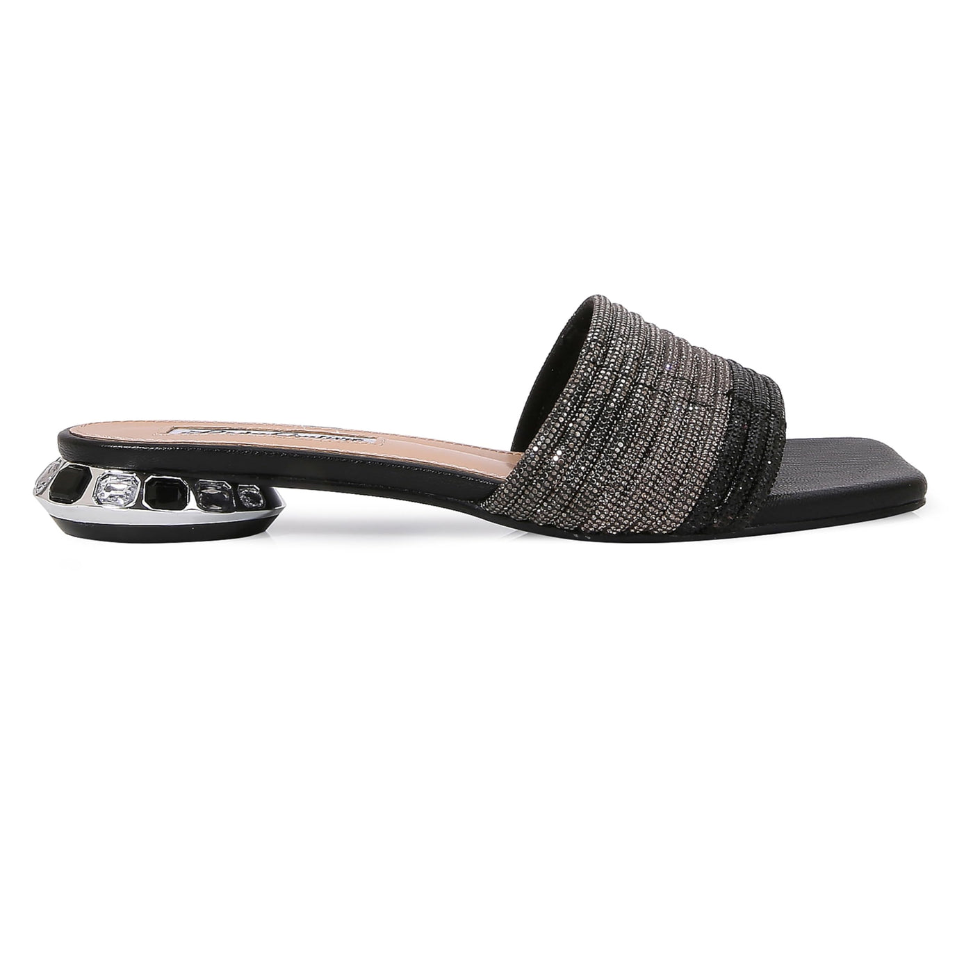 Lady Couture AMAZING Multi Color Straps Slide, Black Multi, 6