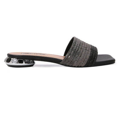 Lady Couture AMAZING Multi Color Straps Slide, Black Multi, 6