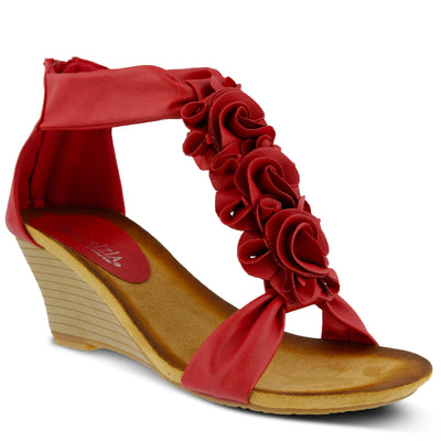 PATRIZIA Women's Harlequin Ankle Strap Wedge Sandals Red EU 43 / US 11.5-12