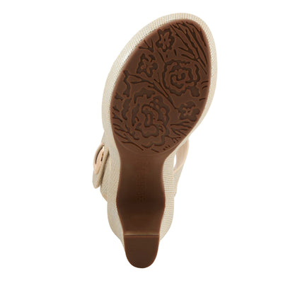 PATRIZIA Women's DADE-WOVEN Hook and Loop Sandals - Textured Faux Leather with Gold Button Accents, Adjustable Fit