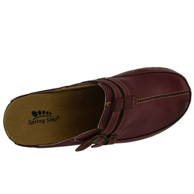 Spring Step Happy Mule Clogs for Women - Ladies Slip-On Clogs with Ajdustable Straps - On Loafers for Women - Bordeaux EU 37 / US 6.5-7