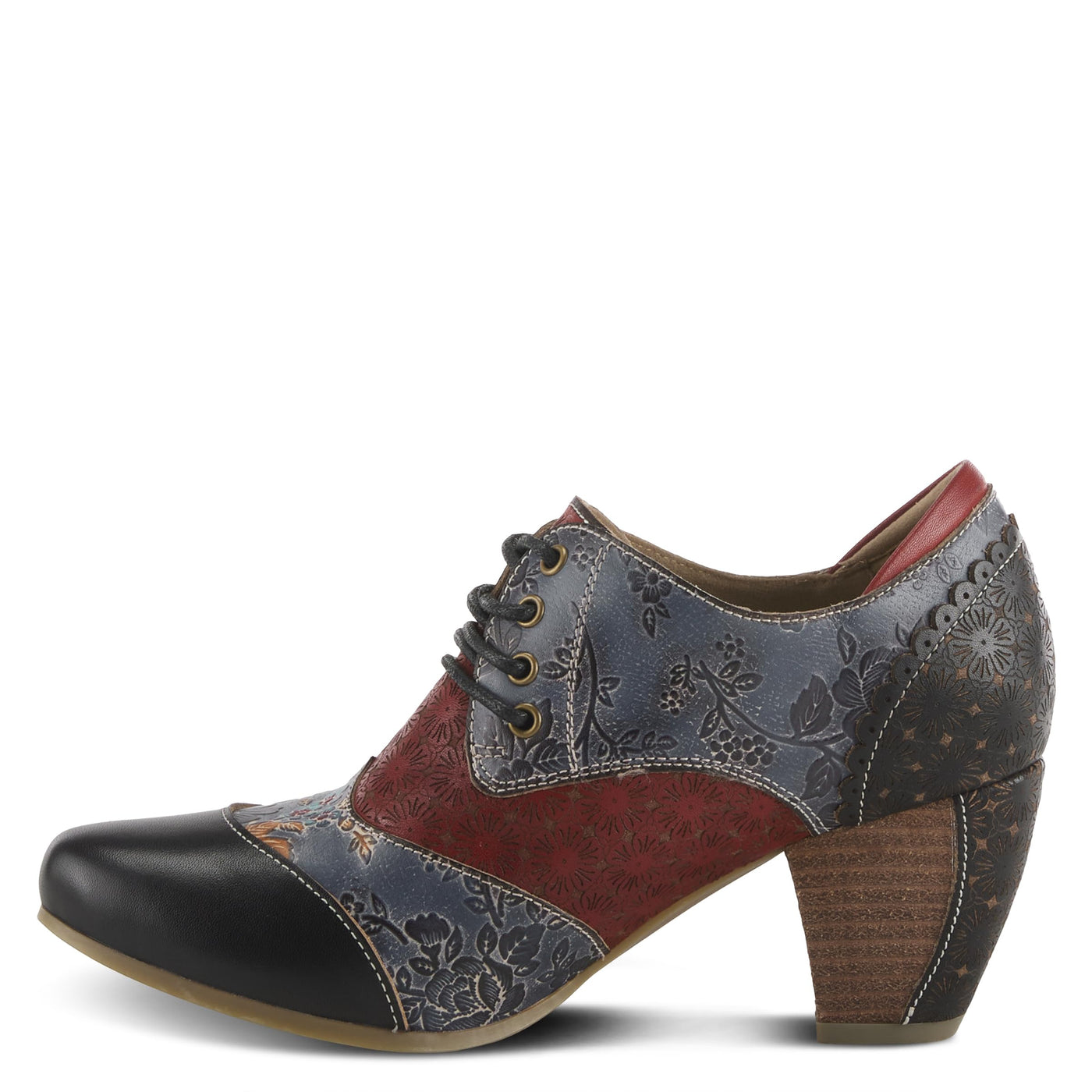 L'Artiste by Spring Step Women's Adelvice-Fleur Oxford Boot, Black Multi, 5