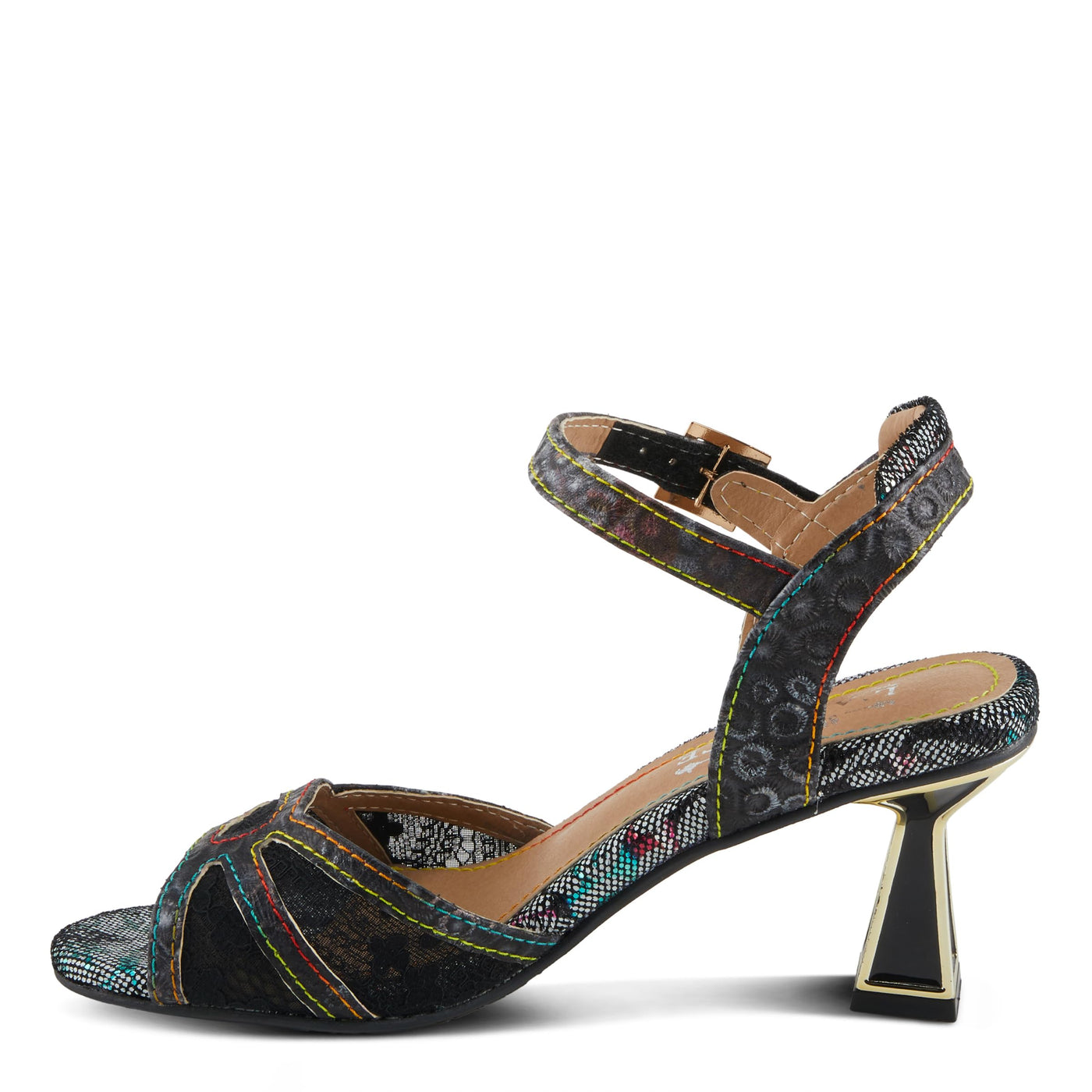 Spring Step L'Artiste Women's CHATEL Open-Toe Sandals - Classic Elegance with a Contemporary Twist Black Multi EU 41 / US 9.5-10