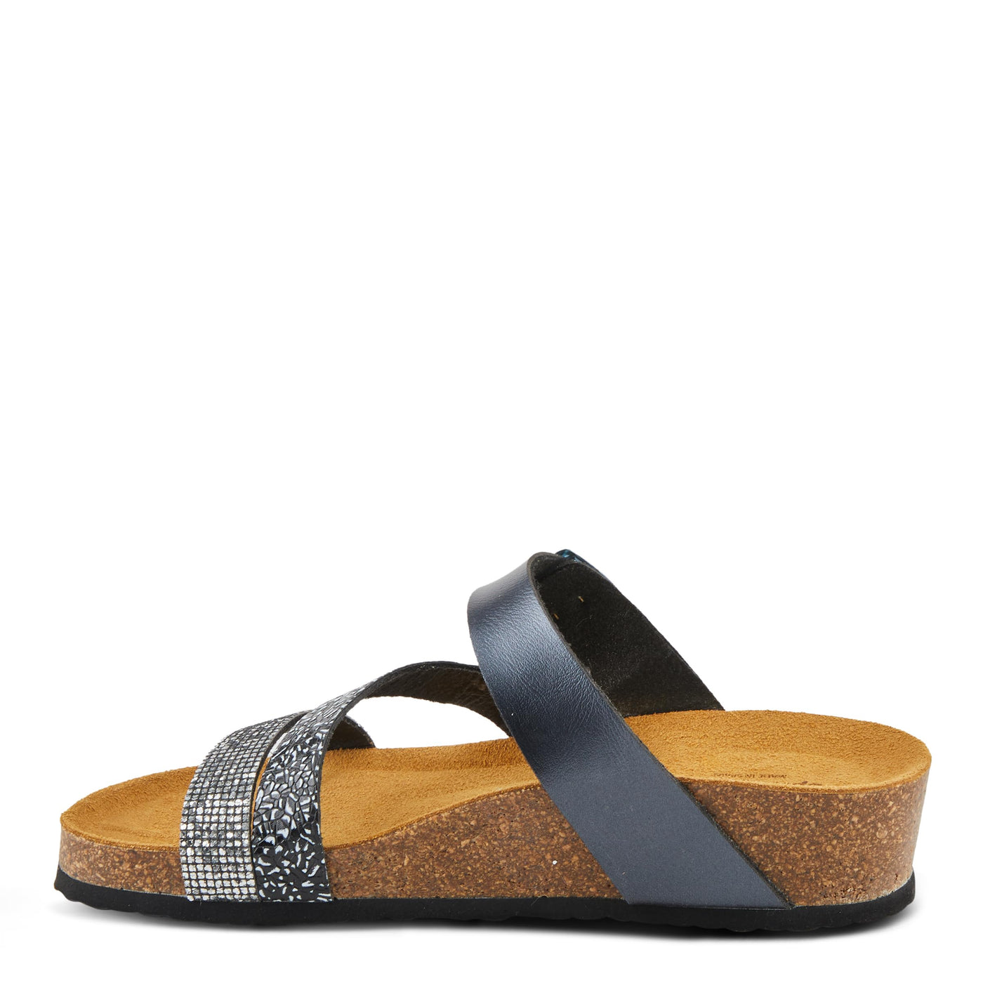Spring Step ARENALL Women's Asymmetrical Sandals Slide - Eye-Catching Buckle Detail, Exceptional Comfort Black Multi EU 42 / US 10.5-11