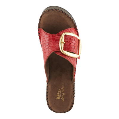 Spring Step NIENNA Women's Demi Wedge Slip-On - Luxurious Comfort, Stylish Sophistication Red EU 40 / US 9
