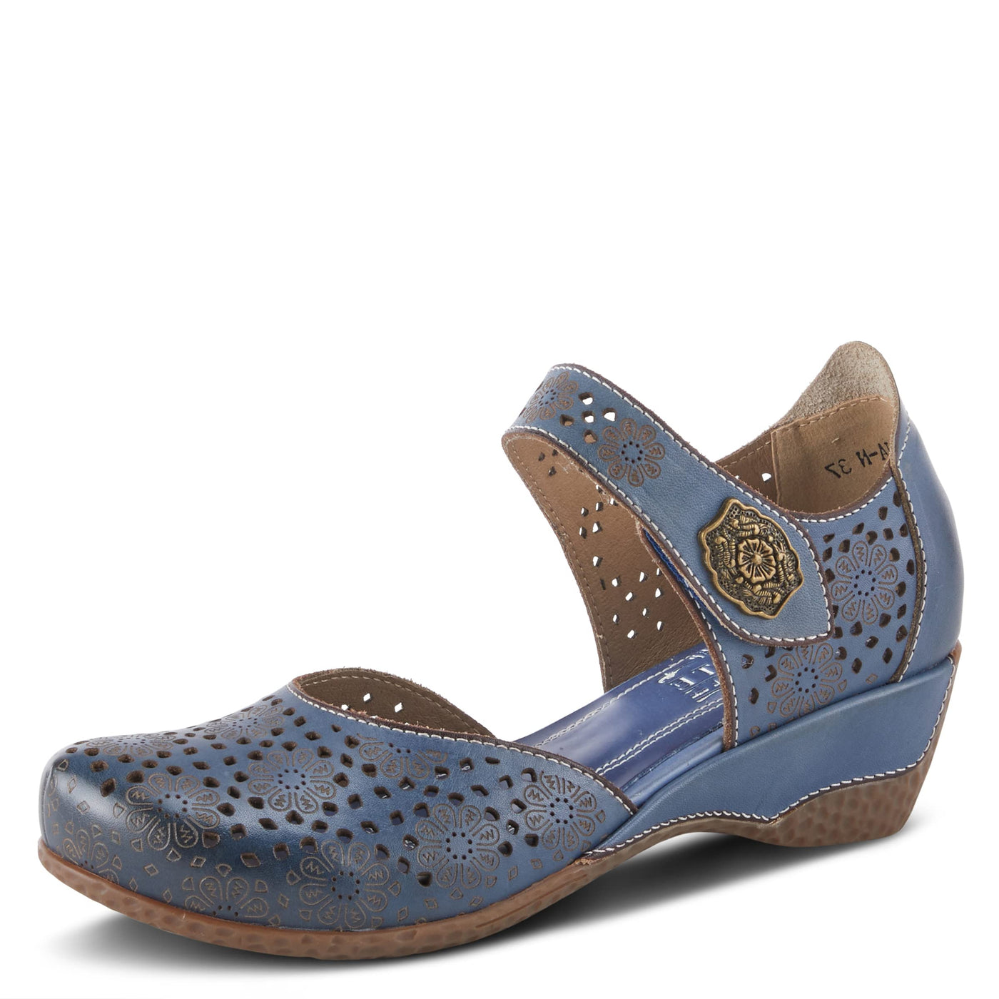 Spring Step L'Artiste Women's Americana Wedge Mary Jane Shoe Navy EU 38 / US 7.5-8