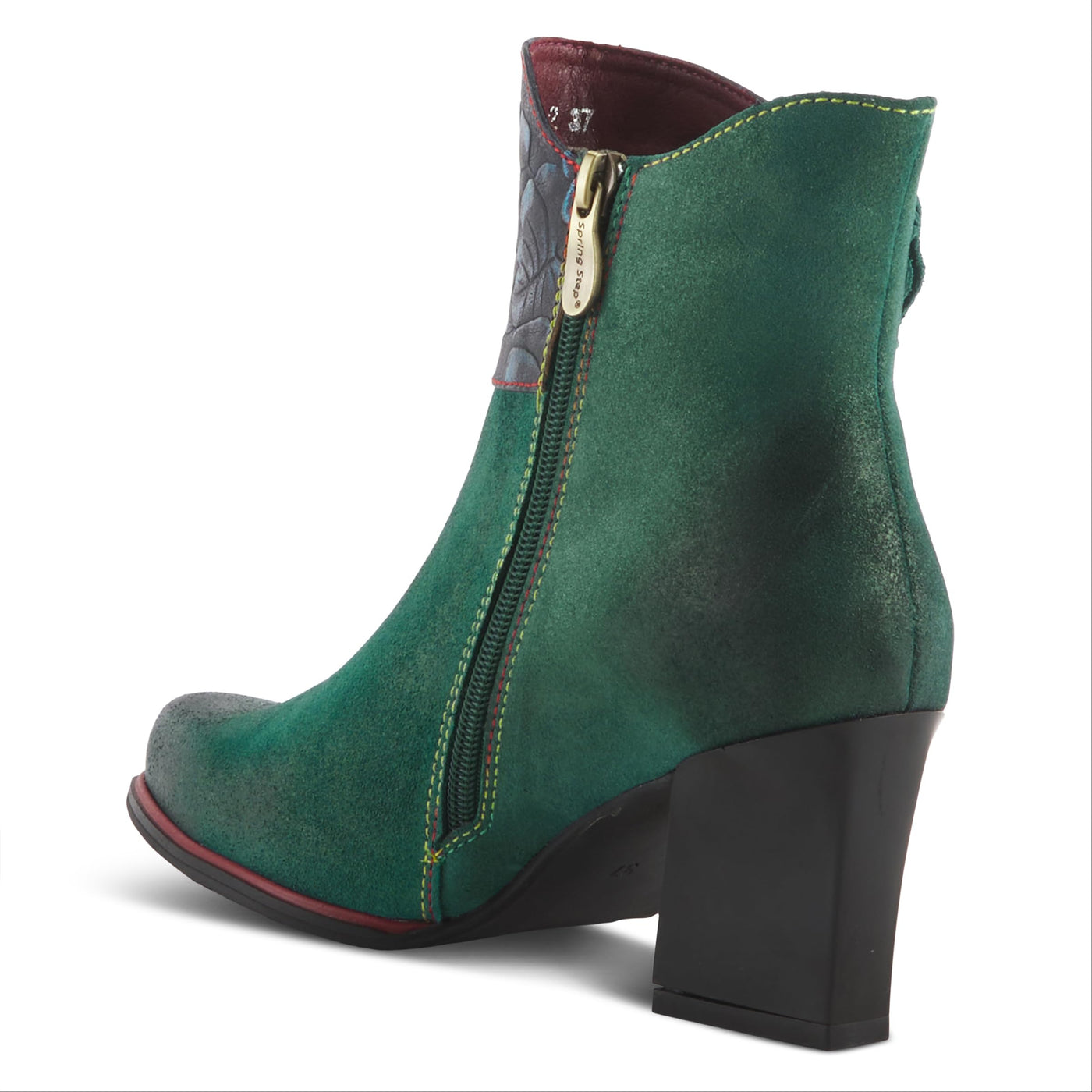 Spring Step L'Artiste Women's Zinna Leather Bootie Teal Multi EU 39 / US 8.5