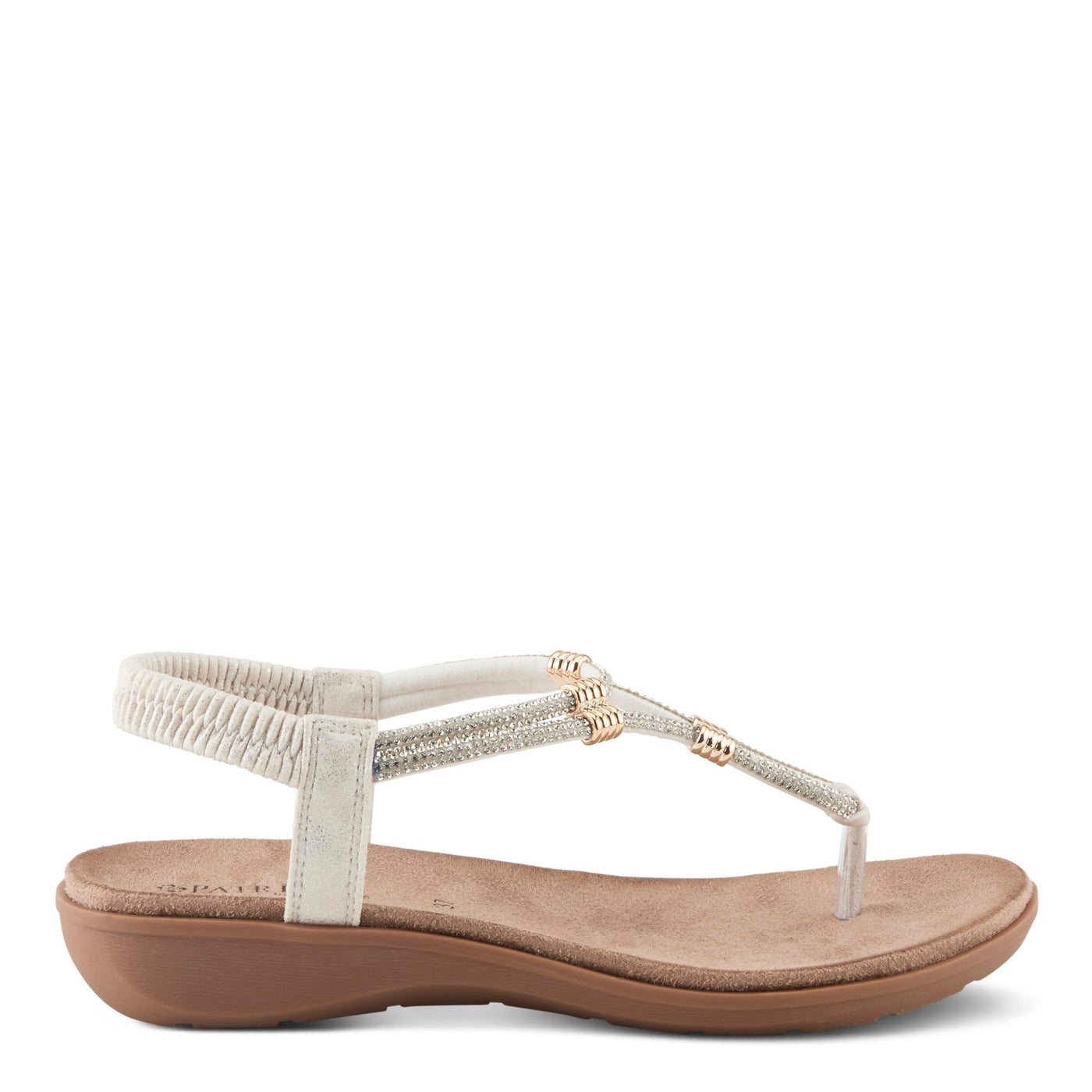 PATRIZIA Women's BIDDLE Slip-On Rhinestone-Embellished Sandals - Microsuede Upper, Cushioned Insole, and Elegant Design WHITE EU 37 / US 6.5-7