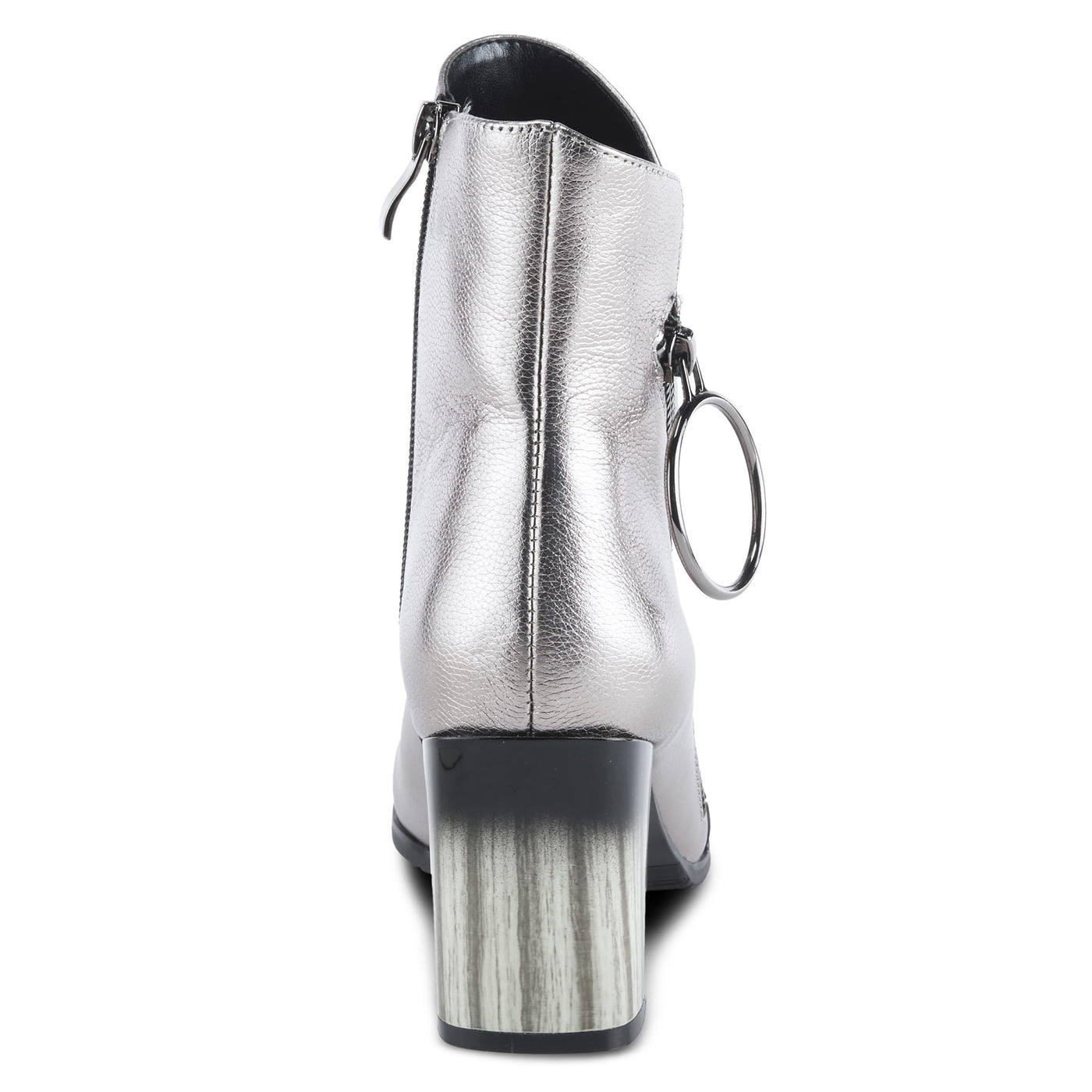 Azura Spring Step Fabulosa V Collar Ankle Boots for Women - Premium Leather Women's Chelsea Boots with Side Zippers - Pewter EU 41 / US 9.5-10