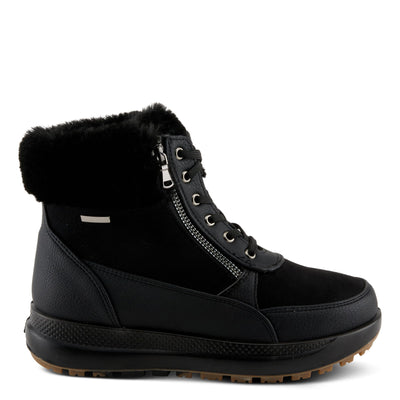 Flexus Women's BURRELL Lace-Up Platform Booties with Faux Fur Lining, Zipper Closure, and Cozy Design