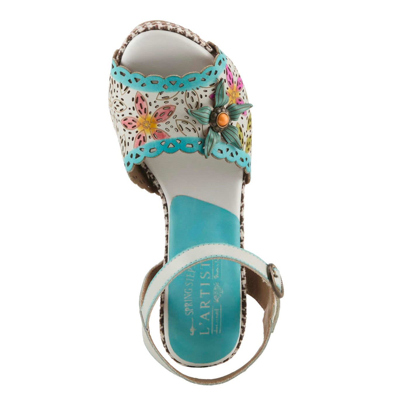 L'Artiste by Spring Step Women's Miabella Sandal, White Multi, 7.5-8