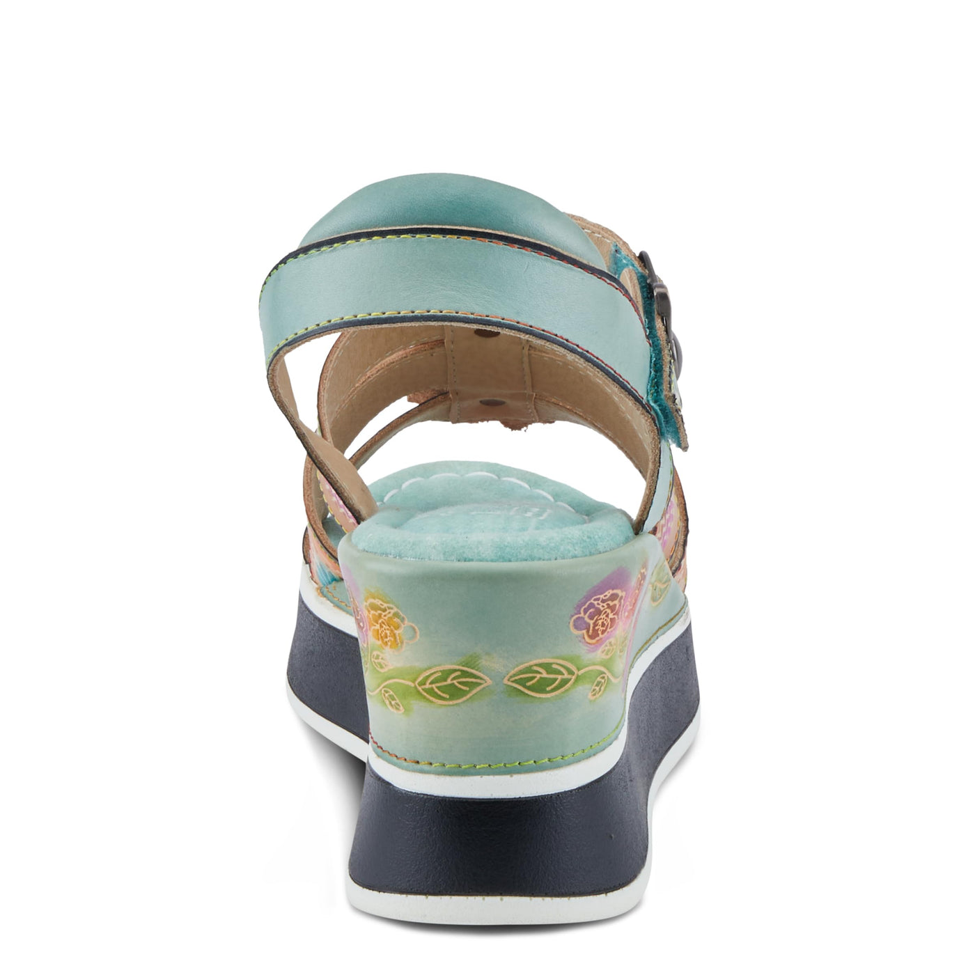 Spring Step L'Artiste Women's FloralBloom - Hand-Painted Lightweight Athleisure Sandals Mint Green Multi EU 38 / US 7.5-8