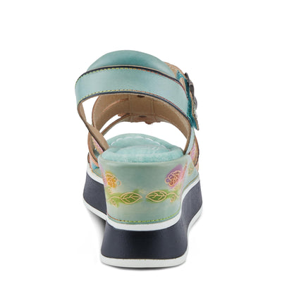 Spring Step L'Artiste Women's FloralBloom - Hand-Painted Lightweight Athleisure Sandals Mint Green Multi EU 38 / US 7.5-8