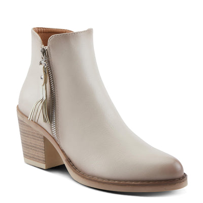 PATRIZIA Women's ALRK Heeled Booties with Fringe Tassels, Zipper Closure, and Western-Inspired Design Bone EU 38/ US 7.5-8