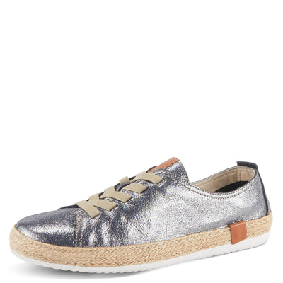 Spring Step Women's Eloya Shoes, Blue Metallic, 10.5-11