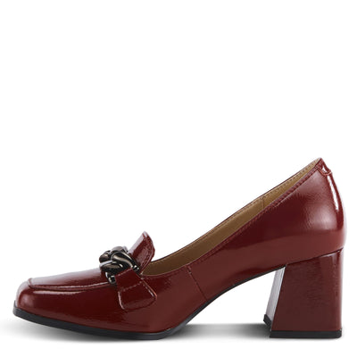 Azura Women's Luzish Leather Heeled Shoe Burgundy Patent EU 40 / US 9