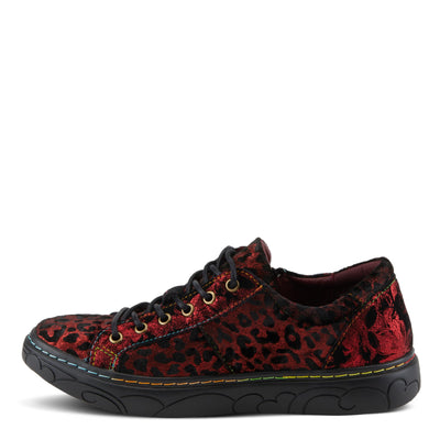 Spring Step L'Artiste Danli-Cheeta Snakers for Women - Animal Print Girls Sneaker - Ladies Fashion Snakers with Zipper and Adjustable Laces - Red Multi EU 35 / US 5