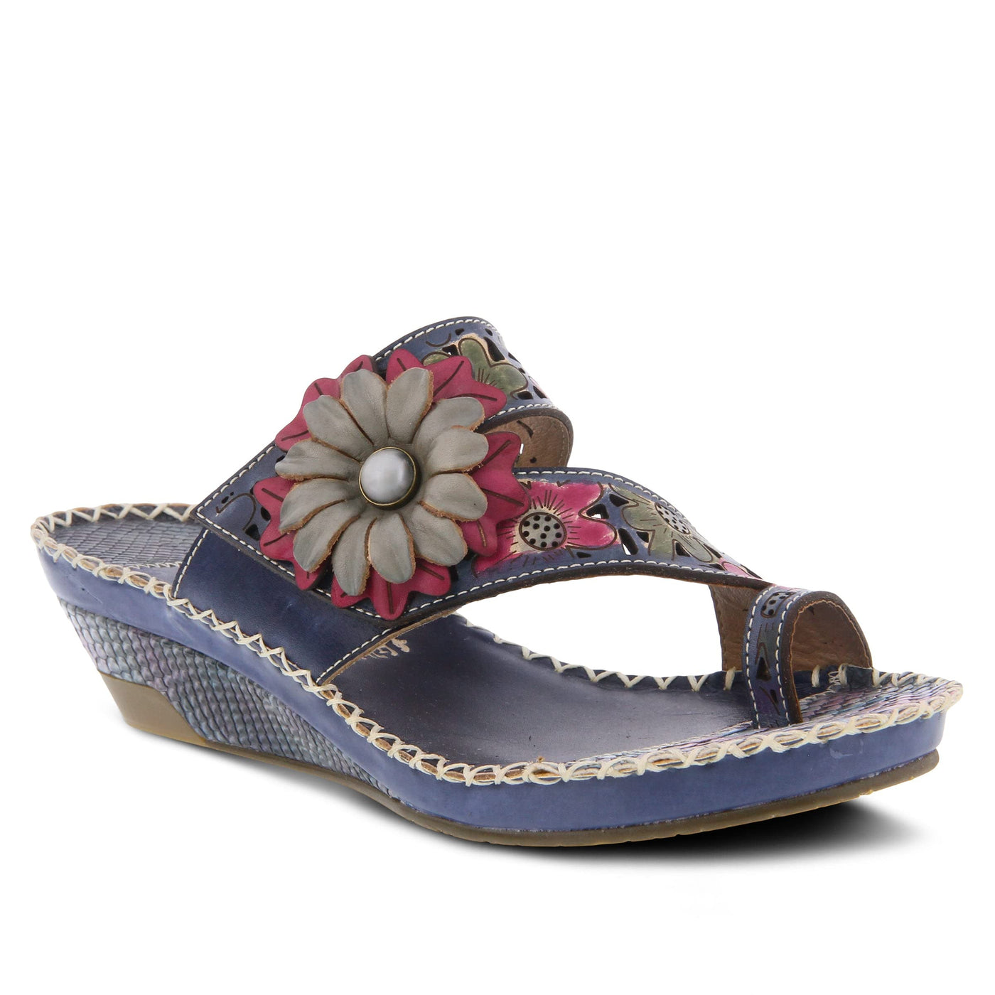 Spring Step L'Artiste Women's Vardi Slide Sandal Blue EU 35 / US 5