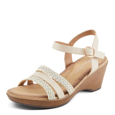 PATRIZIA Women's ZINOVIA Braided Strap Wedge Sandals Bone Multi EU 37 / US 6.5-7