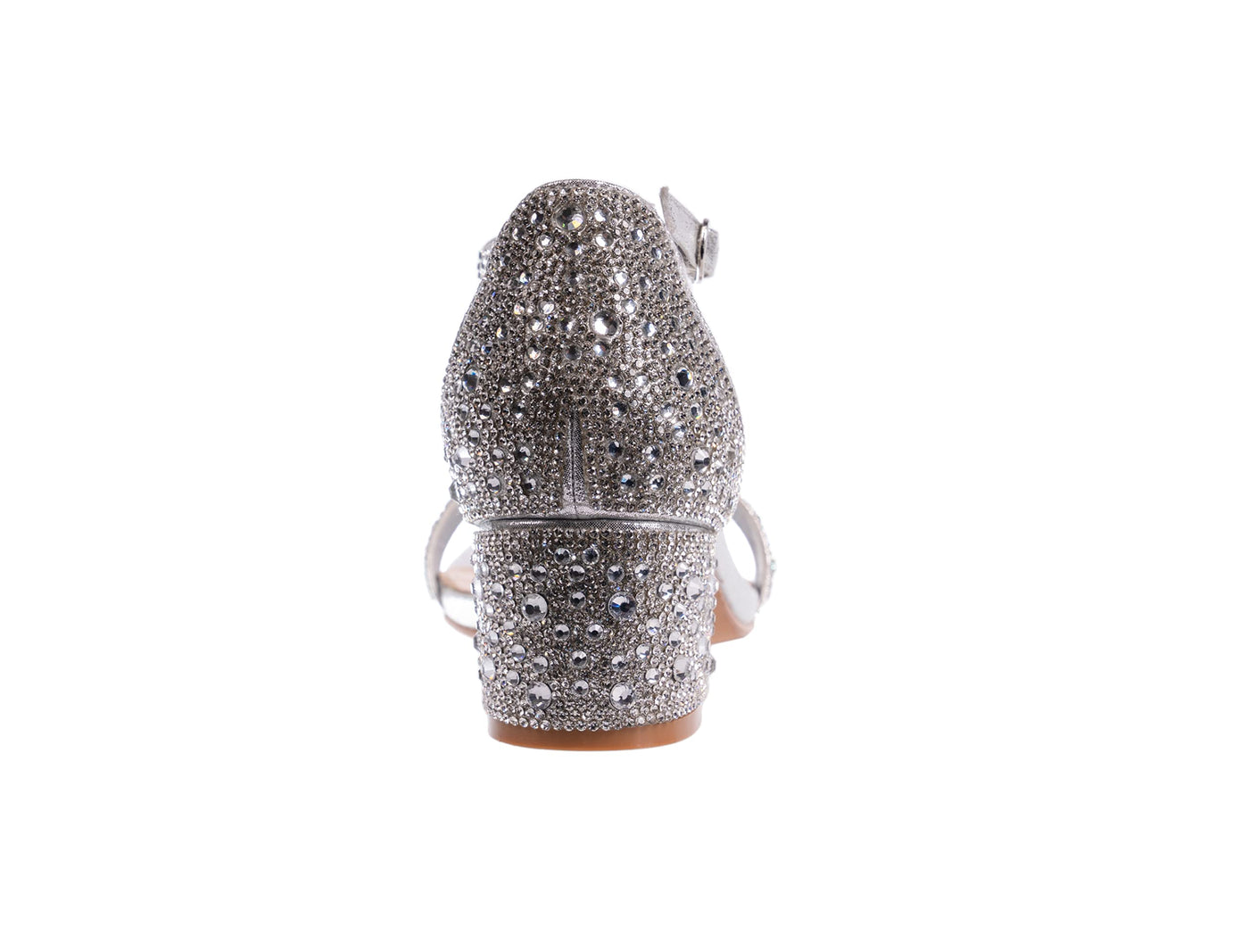 Ninety Union Lady Couture Dazzle 2 Inch Mid Block Heel Rhinestone Sandal, Silver, 8