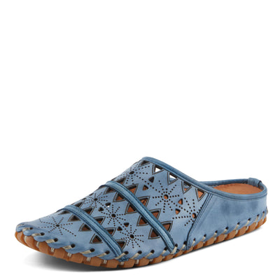 Spring Step Fusalide Slip-On Shoes for Womens - Comfortable Slip-On Shoes with Rubber Outsole - Casual Leather Clogs for Women - Blue EU 44 / US 12.5-13