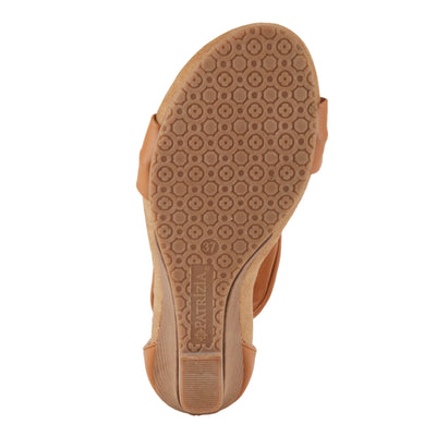 PATRIZIA Women's Begonia T-Strap Wedge Sandal Camel Multi EU 39 / US 8.5