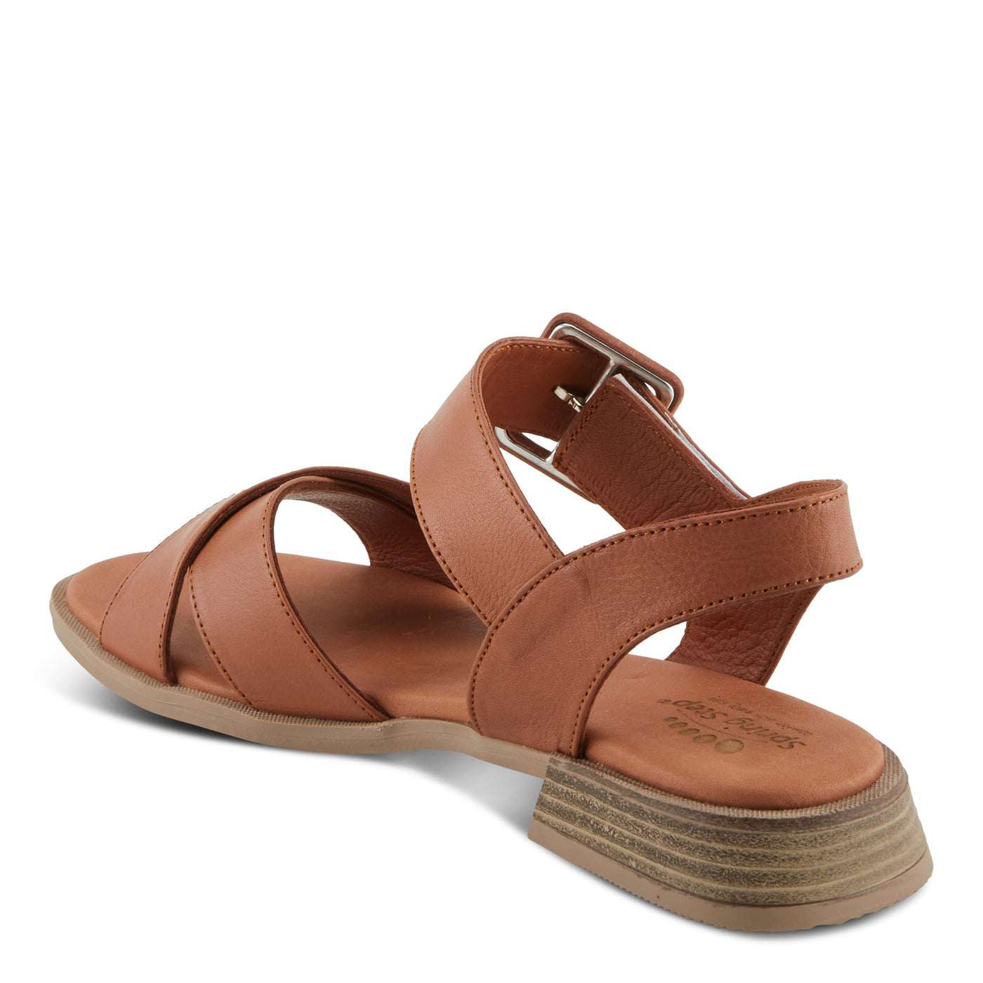 Spring Step PIDAE Women's Leather City Sandals with Crisscross Upper and Decorative Buckle Camel EU 40 / US 9