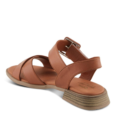 Spring Step PIDAE Women's Leather City Sandals with Crisscross Upper and Decorative Buckle Camel EU 40 / US 9