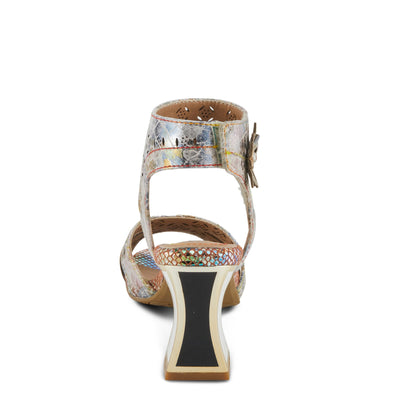 Spring Step L'Artiste Women's POSTER-METAL Metallic Leather Sandals, Artistic Elegance and Modern Design Beige Multi EU 41 / US 9.5-10