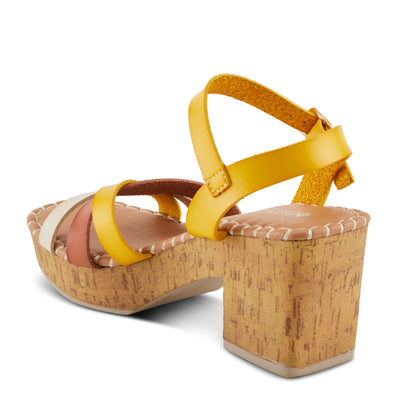 PATRIZIA Women's SANDRINE Quarter Strap Cork Platform Sandals Mustard Multi EU 40 / US 9