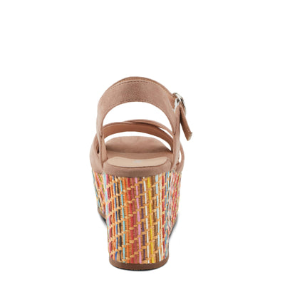 PATRIZIA Women's RAINBOWFUN Multicolor Quarter Strap Wedge Sandals Mauve EU 39 / US 8.5