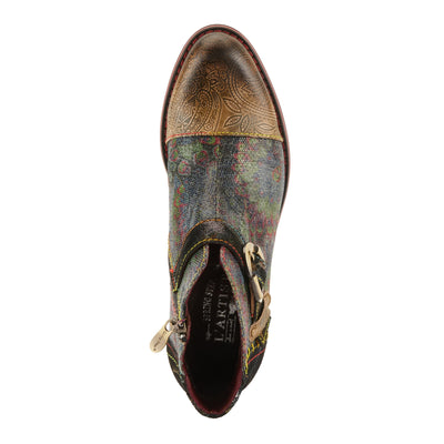 Spring Step L'Artiste Georgiana-Scope Booties for Women - Ankle Boots with Zipper Closure - Hand-Painted Ladies Boots for Outdoor - Olive Multi EU 42 / US 10.5-11