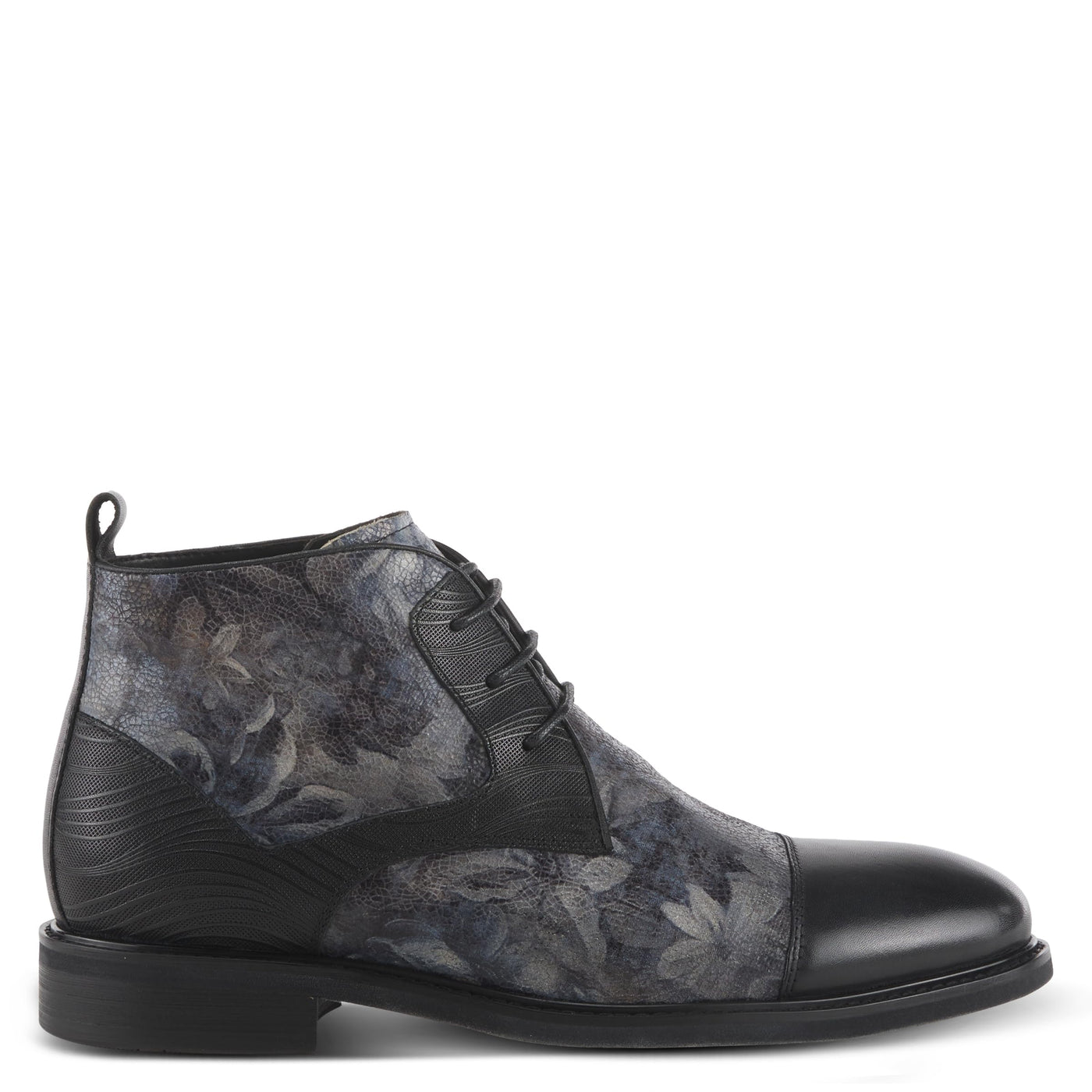 Spring Step L'Artiste Balvin Booties for Men - Cap-Toe Dress Shoe with Lace-up Closure - Comfortable Mens Shoes for Outdoor Walking - Black Multi EU 40 / US 7-7.5