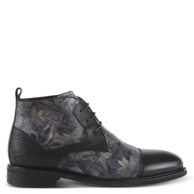 Spring Step L'Artiste Balvin Booties for Men - Cap-Toe Dress Shoe with Lace-up Closure - Comfortable Mens Shoes for Outdoor Walking - Black Multi EU 40 / US 7-7.5