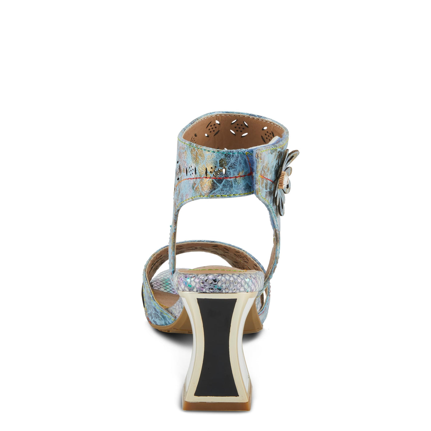 Spring Step L'Artiste Women's POSTER-METAL Metallic Leather Sandals, Artistic Elegance and Modern Design