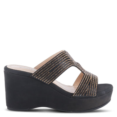PATRIZIA Women's Cherlyn Slide Wedge Sandal Black EU 41 / US 9.5-10