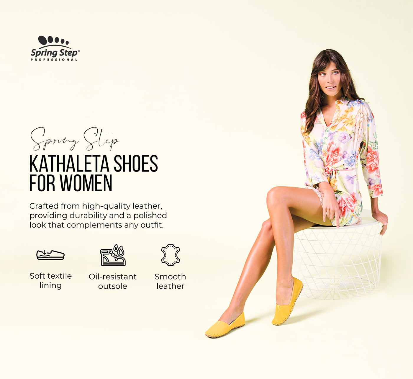 Spring Step Kathaleta Shoes for Women - Ladies Slip-On Shoes with Rubber Outsole - Comfortable Leather Shoes for Womens - White EU 39 / US 8.5