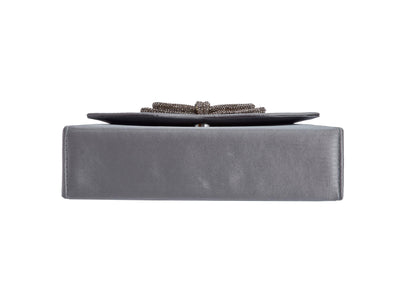 Lady Couture AMY Rhinestone Bow Handbag, Pewter
