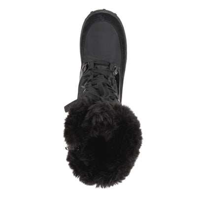 Flexus Spring Step Stormy Boots for Women - Waterproof Women's Snow Boots With Adjustable Lace and Zippers - Faux Fur Winter Boots for Outdoor - Black EU 40 / US 9