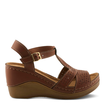 Flexus Natala Slingback Women's Sandal | Sandals for Women with Perforated Upper, Leather Insole and Comfort Wedge Heel,Camel EU 36 / US 5.5-6