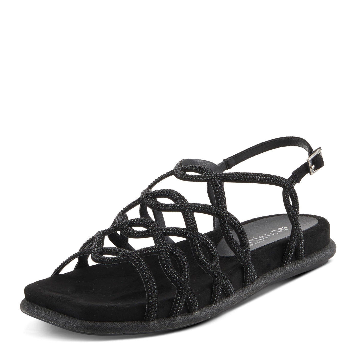 PATRIZIA Women's GLAMGLOSS Flat Sandals Black EU 41 / US 9.5-10