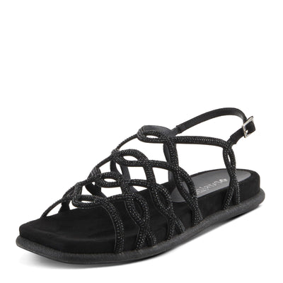 PATRIZIA Women's GLAMGLOSS Flat Sandals Black EU 41 / US 9.5-10