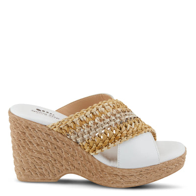 Spring Step Women's Fazzina Slide Wedge Sandal White EU 39 / US 8.5