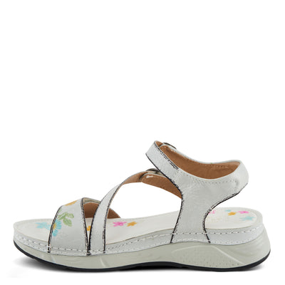Spring Step L'Artiste Women's Anneka Hand-Painted Athleisure Sandals - Lightweight Floral Design with Adjustable Hook and Loop Closures