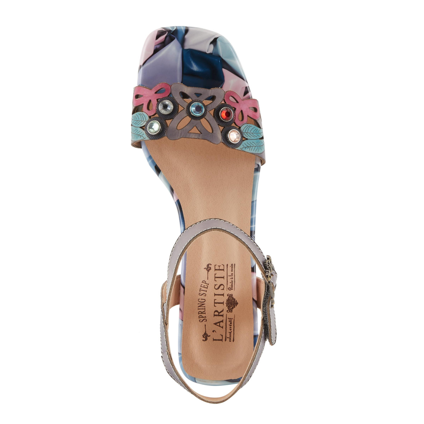Spring Step L'Artiste Women's ILUMINADA Jewel Heel Sandals - Sparkling Glamour and Sophisticated Comfort Grey Multi EU 38 / US 7.5-8