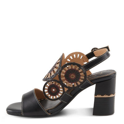 L'Artiste by Spring Step Women's Pinwheel Sandal, Black, 5.5-6