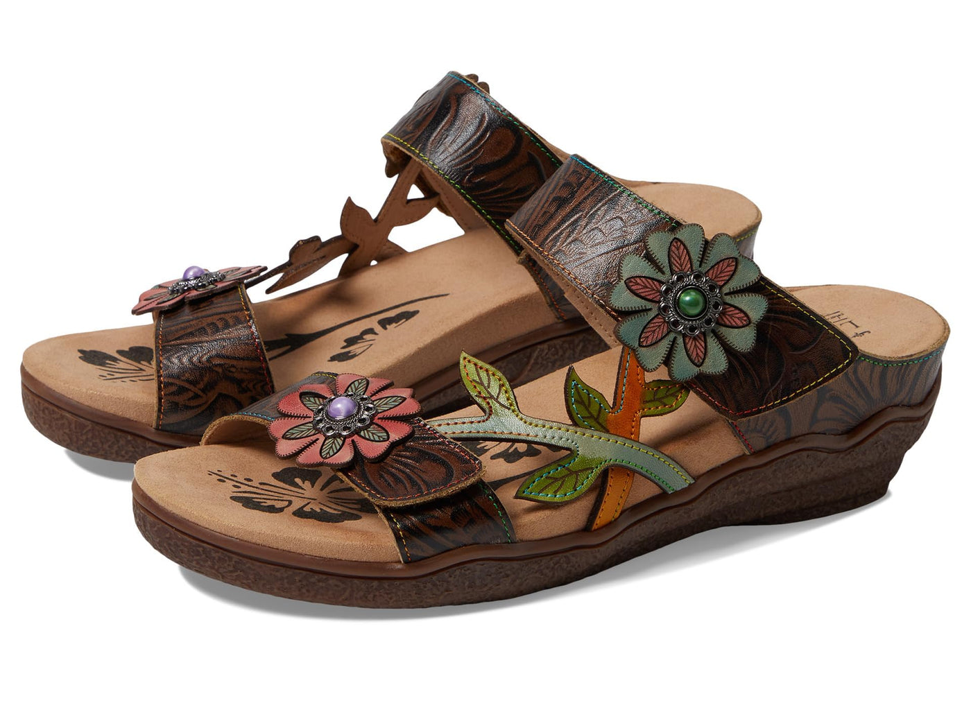 Spring Step L'Artiste Women's Aymee Slide Sandal Taupe Multi EU 35 / US 5