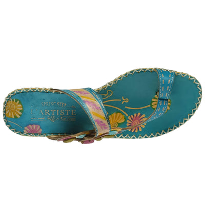 Spring Step L`Artiste Women's Santorini Slide Sandal Turquoise EU 40 / US 9