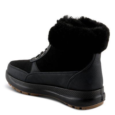 Flexus Women's BURRELL Lace-Up Platform Booties with Faux Fur Lining, Zipper Closure, and Cozy Design Black EU 36 / US 5.5-6